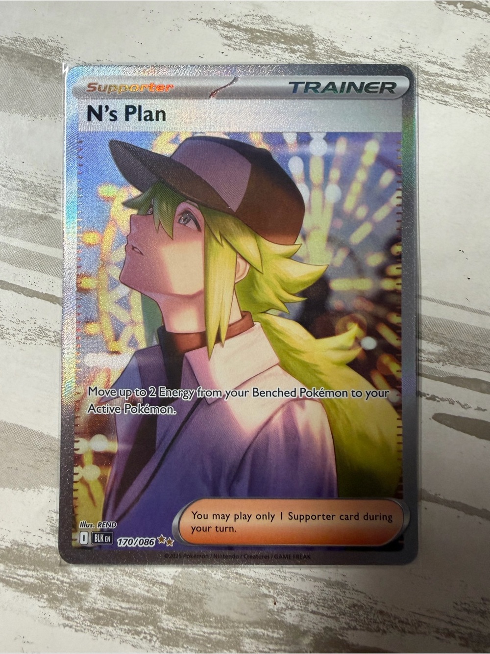N's Plan Full Art Trainer Pokémon Card - Holographic 170/086 BLK